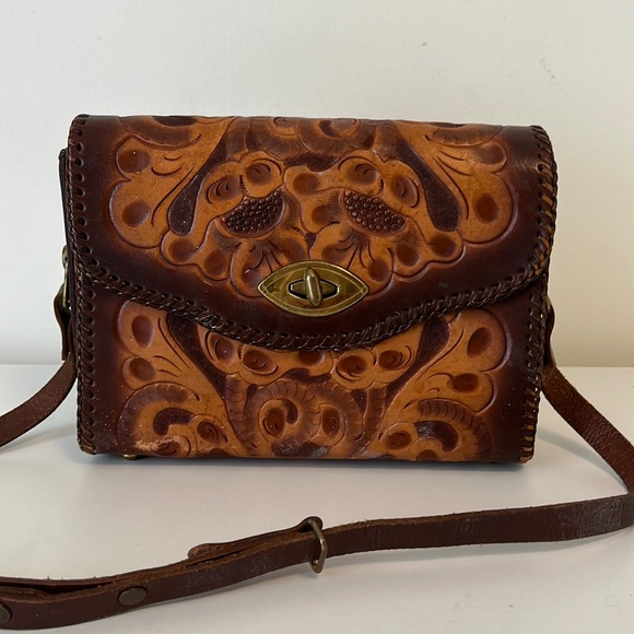 joo kay Handbags - Vintage Joo Kay hand tooled leather shoulder bag